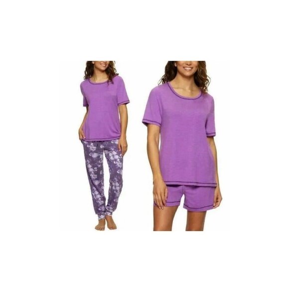 Felina Women's  3 Piece Tee,‎ Shorts and Jogger Sleep Set SZ M - Picture 1 of 3
